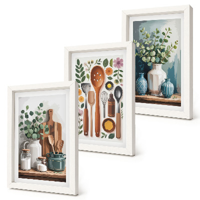 Galerie de perete Accesorii de bucătărie cu plante în stil modern