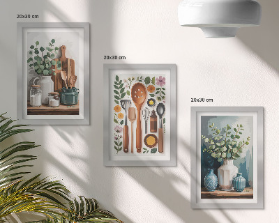 Galerie de perete Accesorii de bucătărie cu plante în stil modern