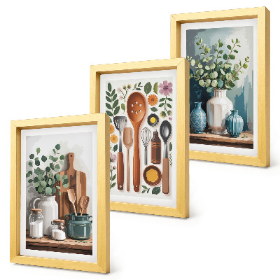 Galerie de perete Accesorii de bucătărie cu plante în stil modern