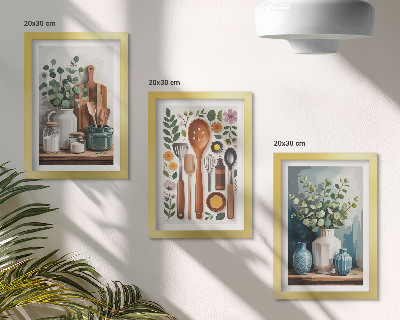 Galerie de perete Accesorii de bucătărie cu plante în stil modern