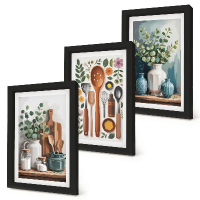 Galerie de perete Accesorii de bucătărie cu plante în stil modern