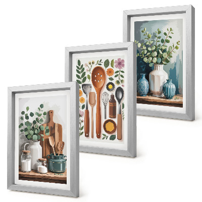 Galerie de perete Accesorii de bucătărie cu plante în stil modern