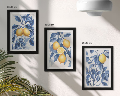 Galerie de perete Lămâi pe ramuri cu frunze albastre
