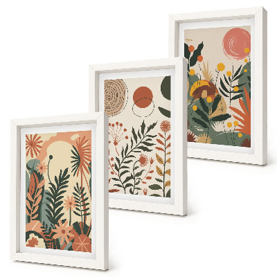 Galerie de perete Modele de plante vintage în nuanțe pastelate