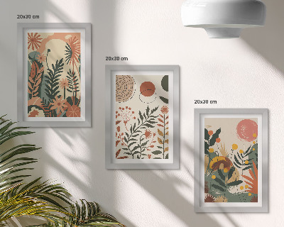 Galerie de perete Modele de plante vintage în nuanțe pastelate