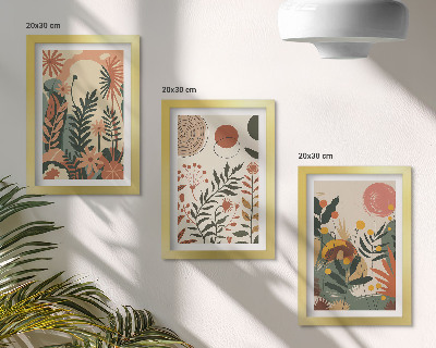 Galerie de perete Modele de plante vintage în nuanțe pastelate