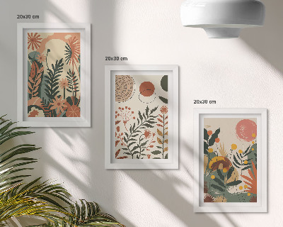 Galerie de perete Modele de plante vintage în nuanțe pastelate