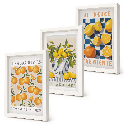 Galerie de perete Citrice retro cu accente galbene