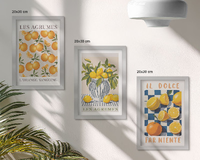 Galerie de perete Citrice retro cu accente galbene