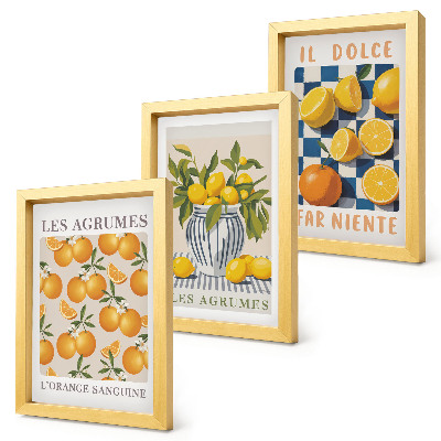 Galerie de perete Citrice retro cu accente galbene