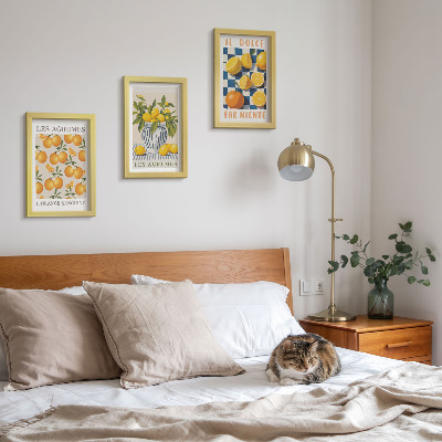 Galerie de perete Citrice retro cu accente galbene