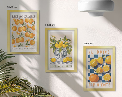 Galerie de perete Citrice retro cu accente galbene