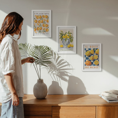 Galerie de perete Citrice retro cu accente galbene