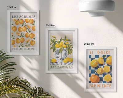 Galerie de perete Citrice retro cu accente galbene