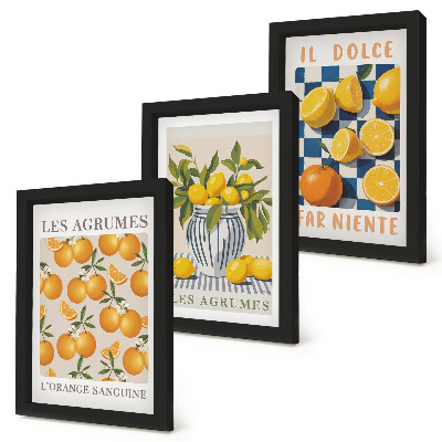 Galerie de perete Citrice retro cu accente galbene