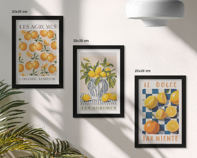 Galerie de perete Citrice retro cu accente galbene