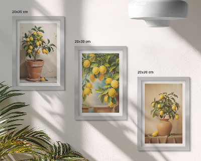 Set 3 tablouri Lămâi în ghivece și vaze