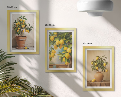 Set 3 tablouri Lămâi în ghivece și vaze