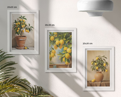 Set 3 tablouri Lămâi în ghivece și vaze