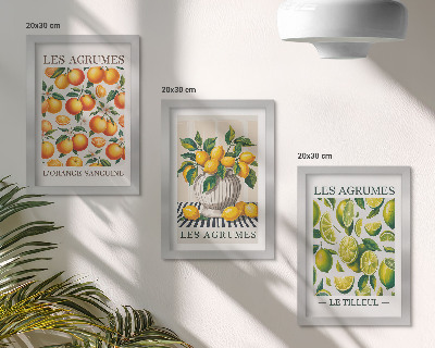 Galerie de perete Citrice în diverse versiuni colorate și proaspete