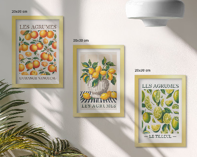 Galerie de perete Citrice în diverse versiuni colorate și proaspete