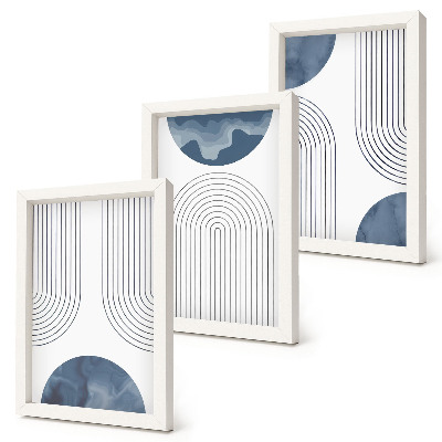 Galerie de perete Modele abstracte în nuanțe de albastru și alb