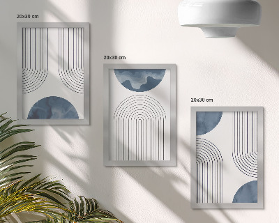 Galerie de perete Modele abstracte în nuanțe de albastru și alb