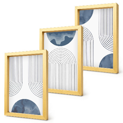 Galerie de perete Modele abstracte în nuanțe de albastru și alb