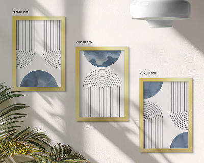 Galerie de perete Modele abstracte în nuanțe de albastru și alb