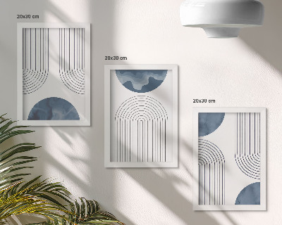 Galerie de perete Modele abstracte în nuanțe de albastru și alb