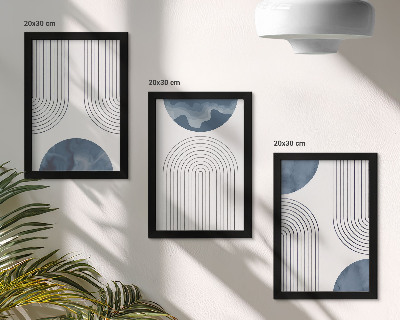 Galerie de perete Modele abstracte în nuanțe de albastru și alb