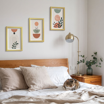 Galerie de perete Motive vegetale în forme și culori moderne