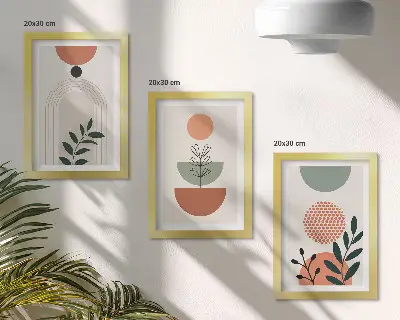 Galerie de perete cu motive vegetale în forme și culori moderne