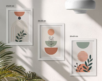 Galerie de perete Motive vegetale în forme și culori moderne