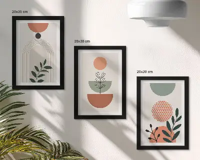 Galerie de perete cu motive vegetale în forme și culori moderne