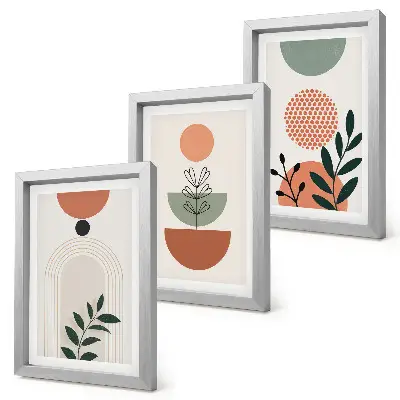Galerie de perete cu motive vegetale în forme și culori moderne