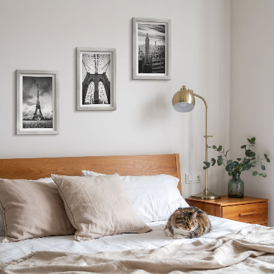 Set 3 tablouri Turnuri și poduri în nuanțe monocromatice