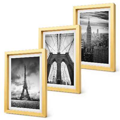 Set 3 tablouri Turnuri și poduri în nuanțe monocromatice