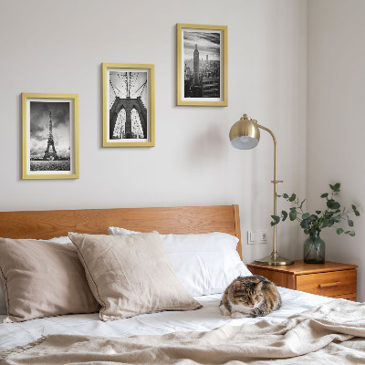 Set 3 tablouri Turnuri și poduri în nuanțe monocromatice