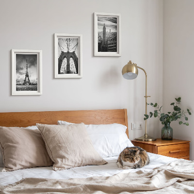 Set 3 tablouri Turnuri și poduri în nuanțe monocromatice