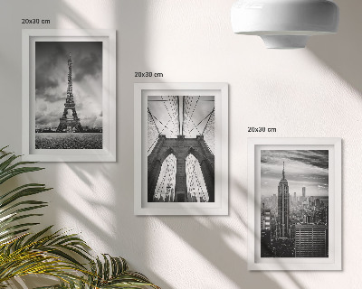 Set 3 tablouri Turnuri și poduri în nuanțe monocromatice