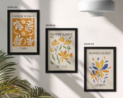 Galerie de perete Postere florale Paris Milano Londra