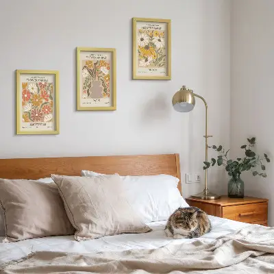 Set de 3 tablouri cu modele florale din Amsterdam, Paris și Londra