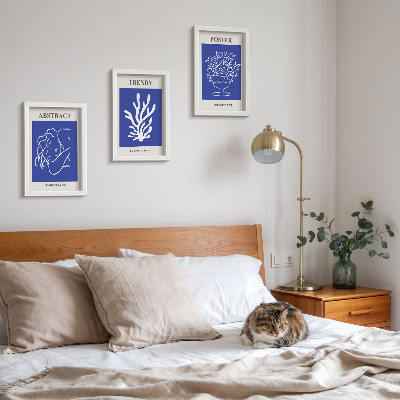 Set 3 tablouri Postere albastre elegante de Henri Matisse