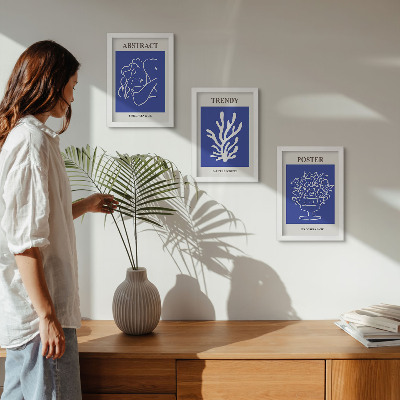 Set 3 tablouri Postere albastre elegante de Henri Matisse