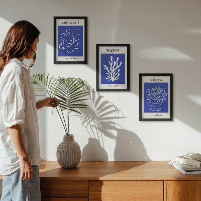 Set 3 tablouri Postere albastre elegante de Henri Matisse