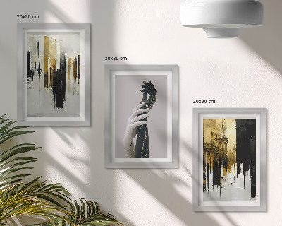 Galerie de perete Modele de pictură abstractă și două mâini