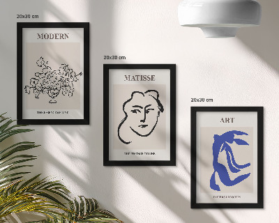 Set 3 tablouri Postere abstracte în stilul minimalist al lui Henri Matisse