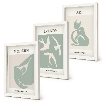 Set 3 tablouri Figuri abstracte de Henri Matisse în culori estompate
