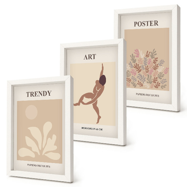 Set 3 tablouri Forme și figuri abstracte de Henri Matisse